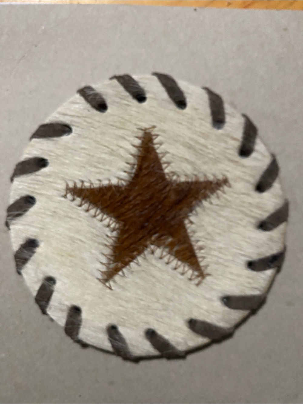 Handcrafted White and Brown Star Cow Patch - made in Brazil